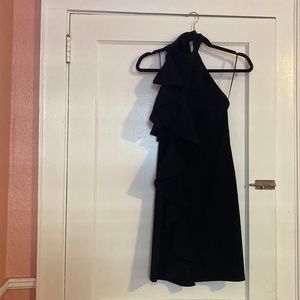 Backless Ruffle Front Cocktail Dress